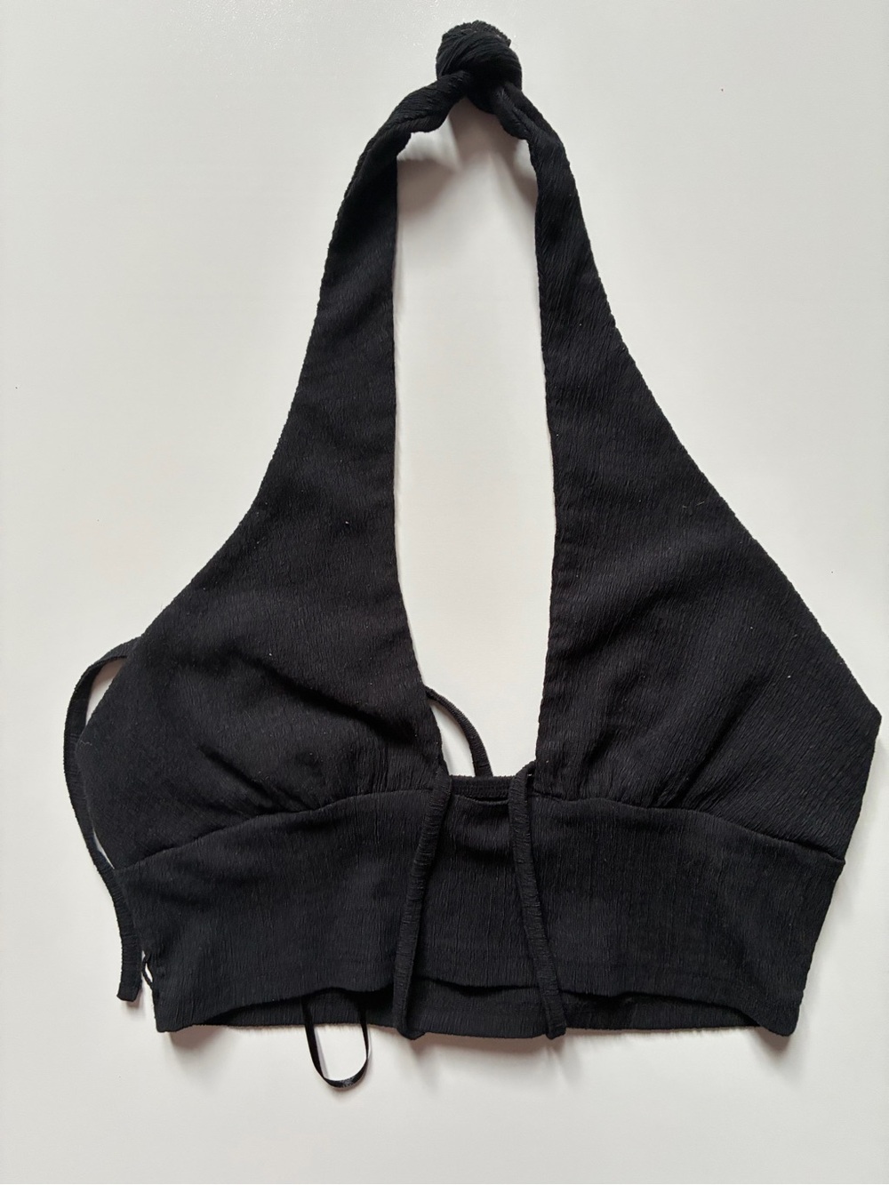 Urban Outfitters Black Halter Neck Crop Top - Medium